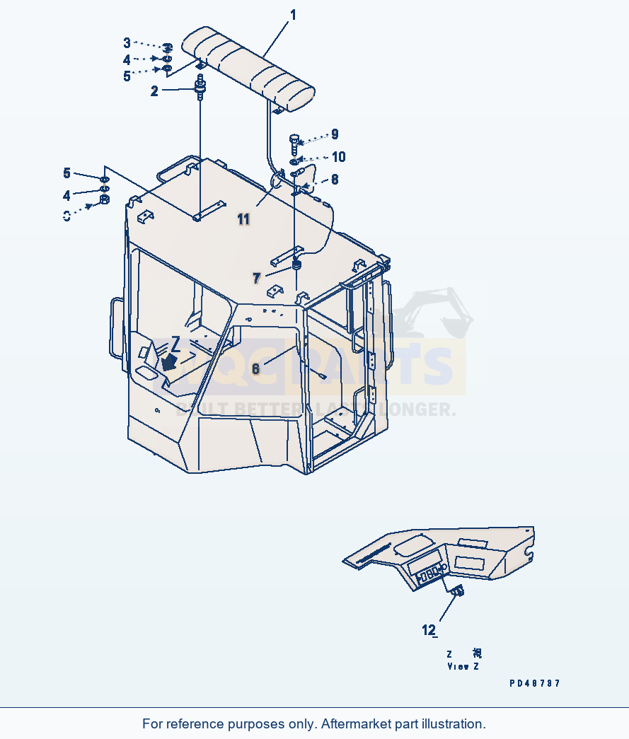 Komatsu WA200-3-XW Beacon Lamp (With 2-Persons Cab)(#60001-) parts diagram