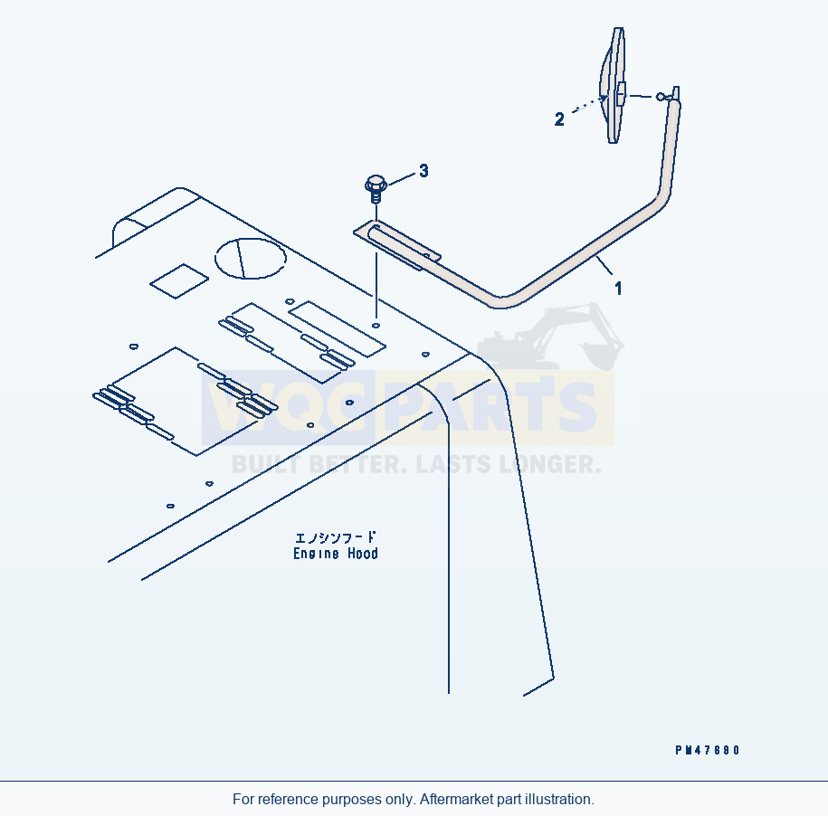Komatsu WA200-3-XW Under Mirror(#60001-) parts diagram