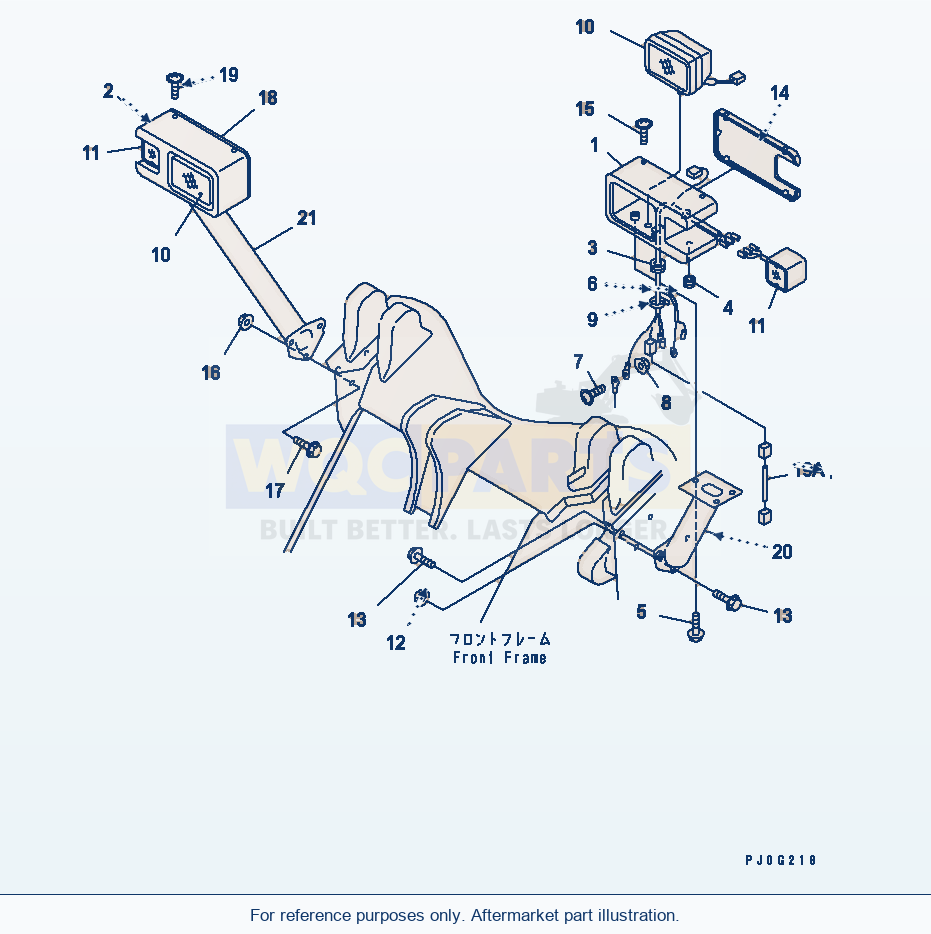 Komatsu WA200-3 Front Light (For Syaken)(#64001-) parts diagram