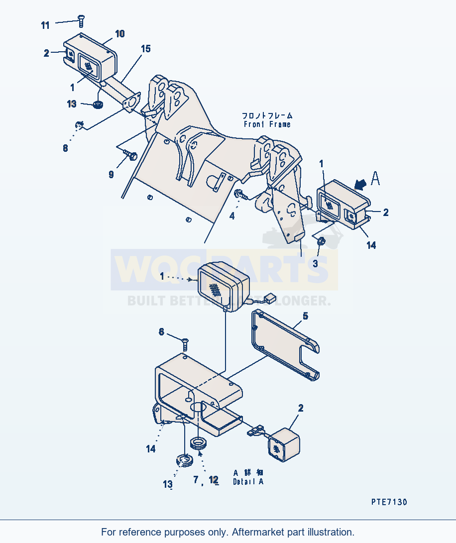 Komatsu WA200-3 Front Light parts diagram