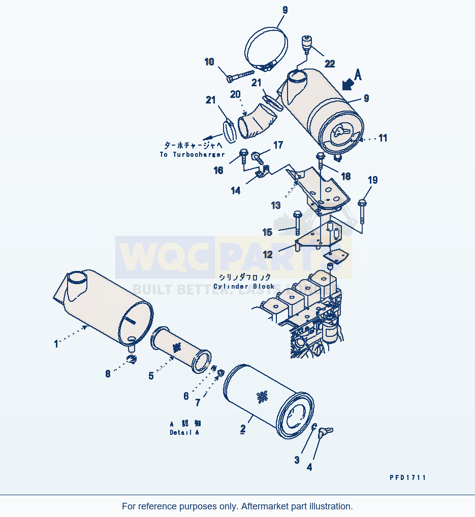 Komatsu WA200-3 Air Cleaner (With Extension Pipe) parts diagram