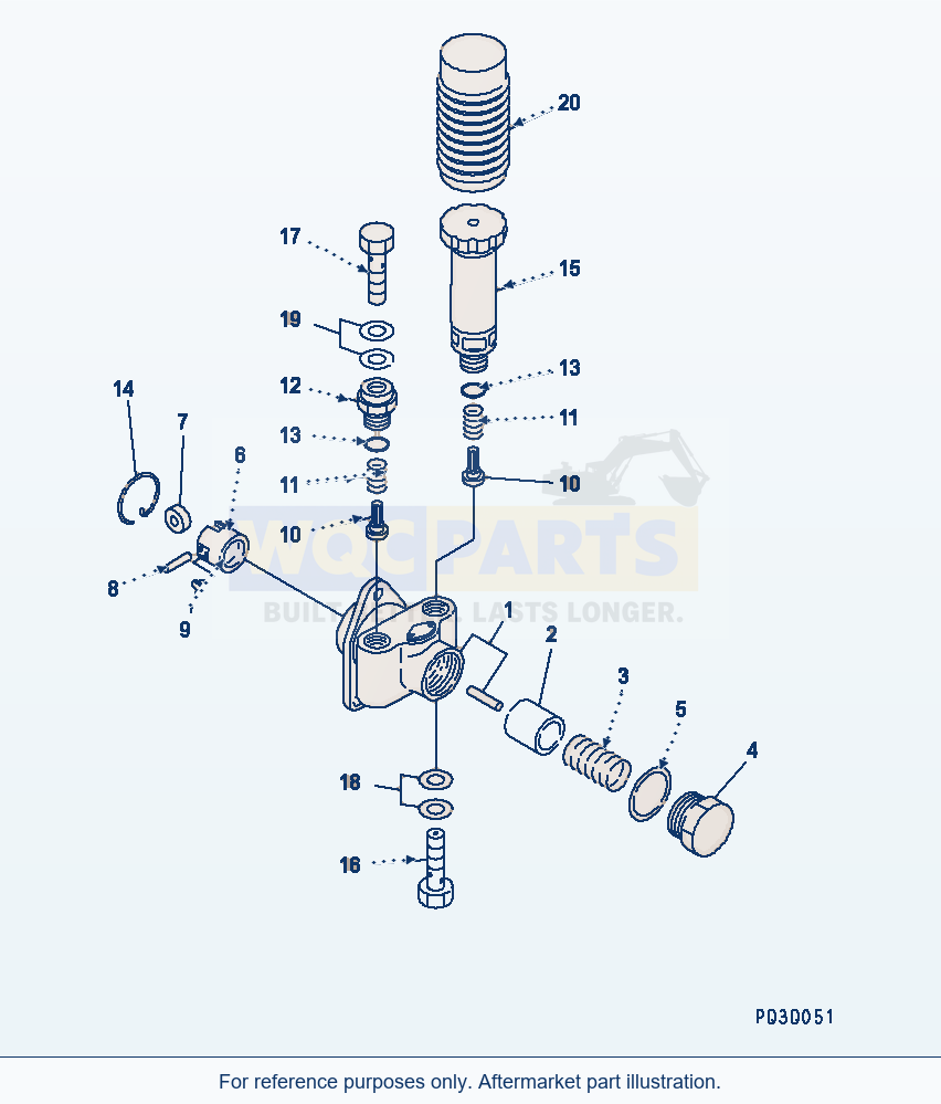 Komatsu WA200-3 Fuel Injection Pump (Feed Pump) (Inner Parts) parts diagram
