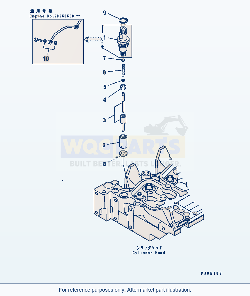 Komatsu WA200-3 Injection Nozzle parts diagram
