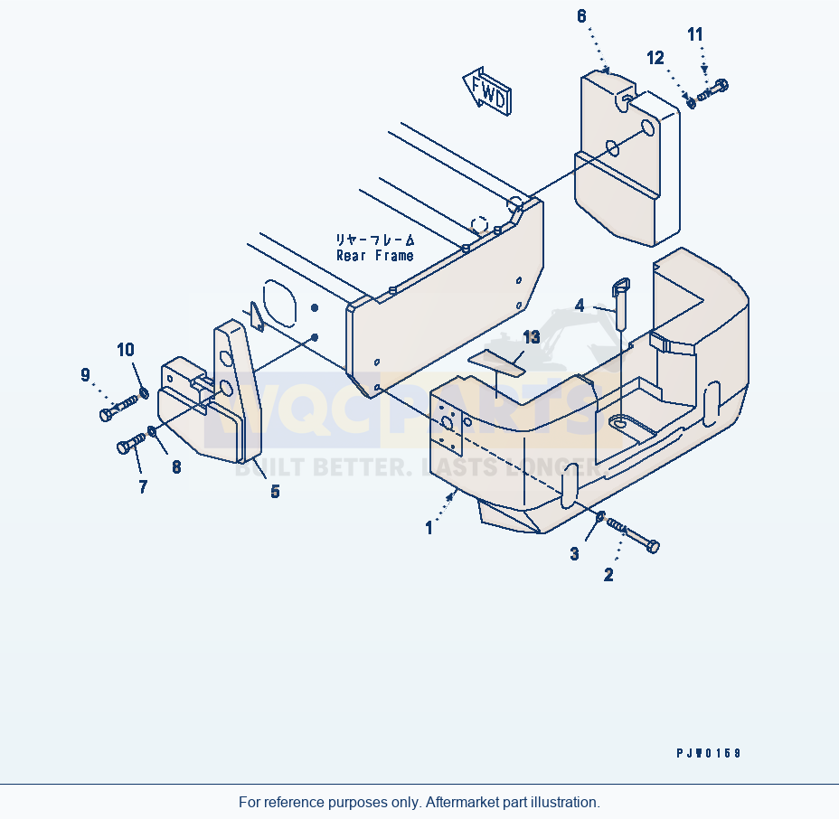 Komatsu WA200-3 Counter Weight (With Additional Counter Weight) parts diagram