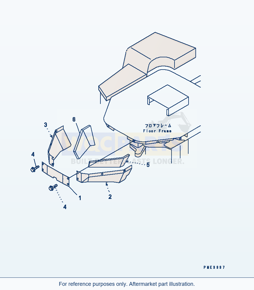Komatsu WA200-3 Floor Cover parts diagram