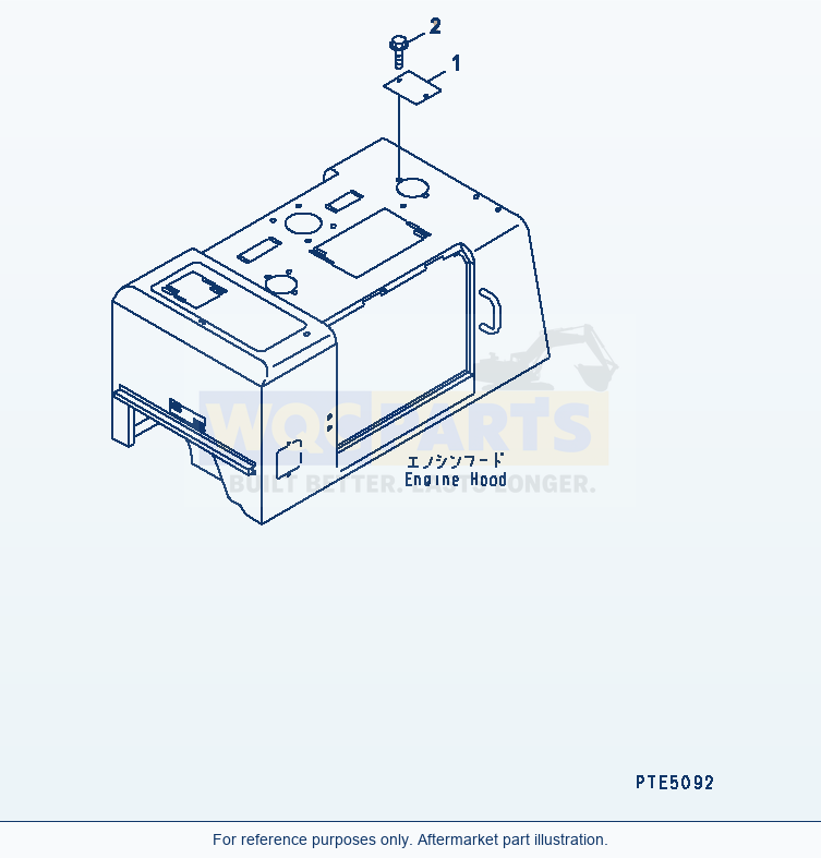 Komatsu WA200-3 Hood (Snow Proof Plate) (With Snow Proof) parts diagram