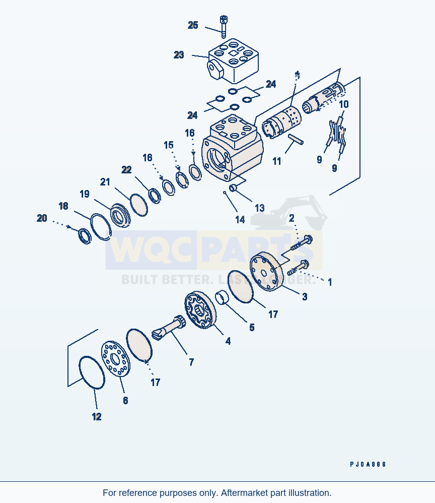Komatsu WA200-3 Steering Demand Valve (Orbitrol Valve)(#64001-) parts diagram