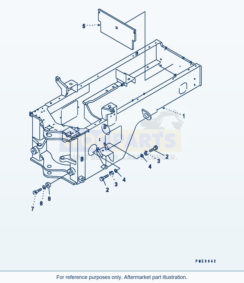 Komatsu WA200-3 Rear Frame parts diagram
