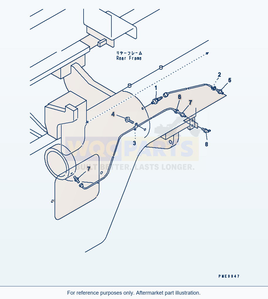 Komatsu WA200-3 Remote Grease parts diagram