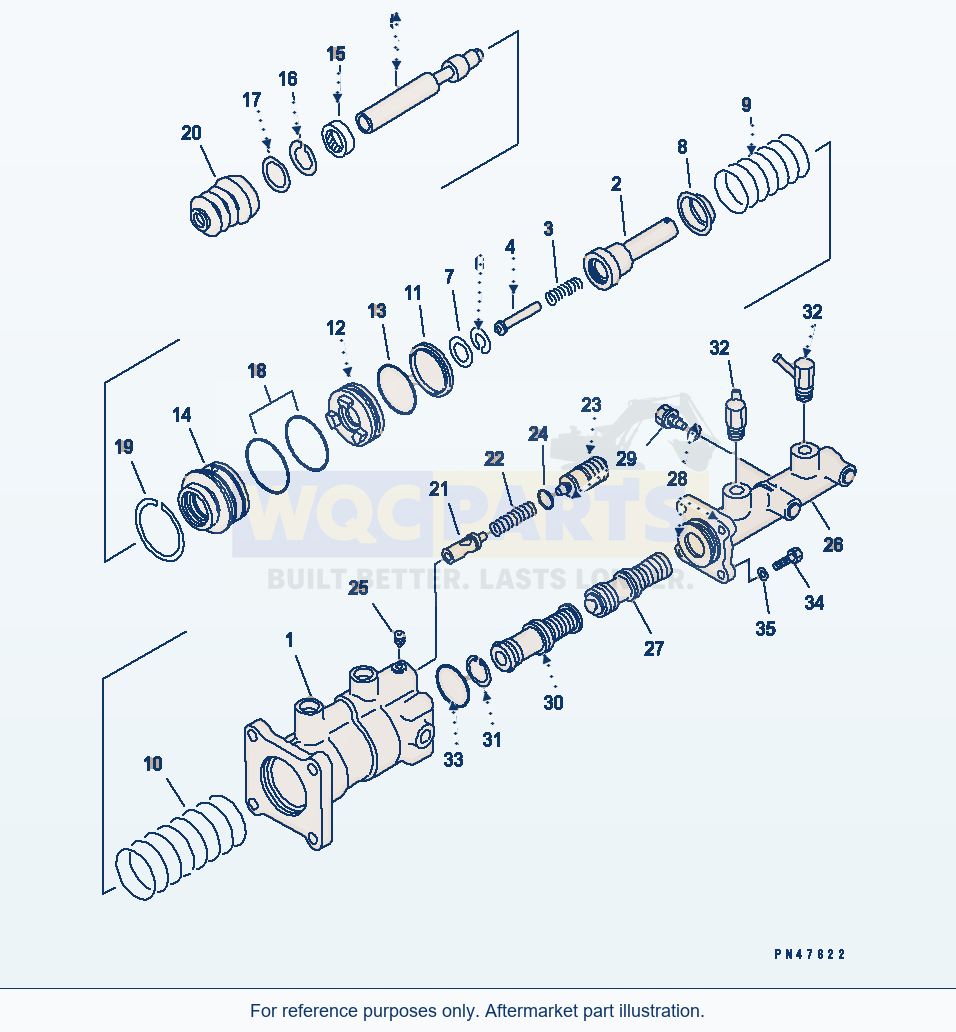 Komatsu WA200-3 Brake Control (Brake Booster Cylinder) parts diagram