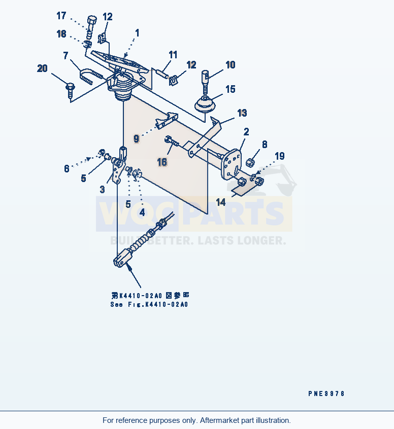 Komatsu WA200-3 Engine Controller (Control Pedal) parts diagram