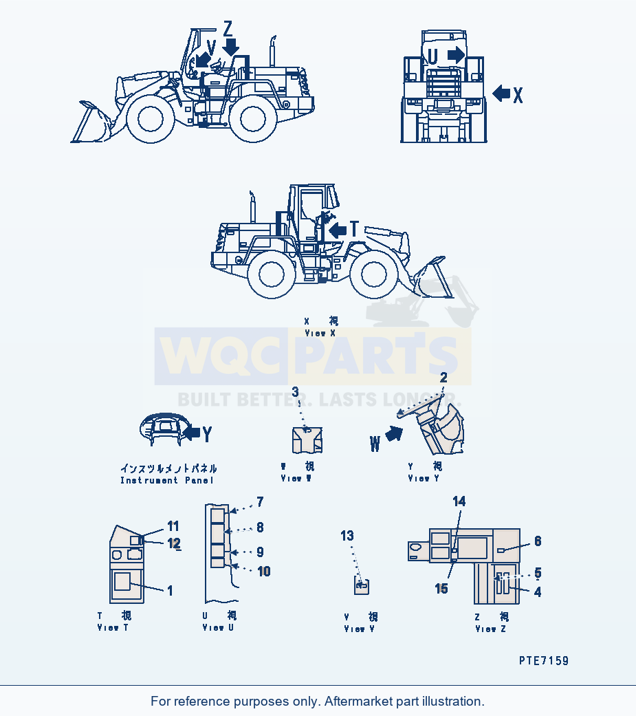 Komatsu WA200-3 Floor Decal (With Multi Coupler)(#63001-63478) parts diagram