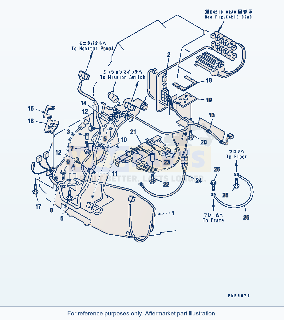 Komatsu WA200-3 Floor Harness (Floor Line) parts diagram