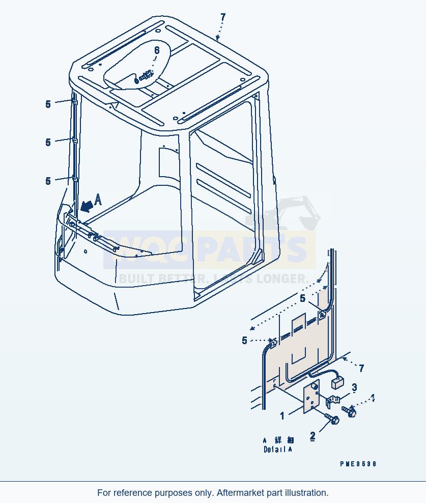 Komatsu WA200-3 Rops Cab (Electrical System Mounting Parts) parts diagram