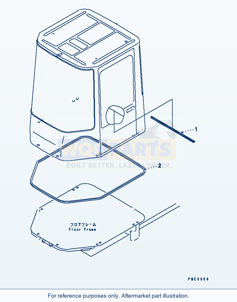 Komatsu WA200-3 Rops Cab (Seal) parts diagram