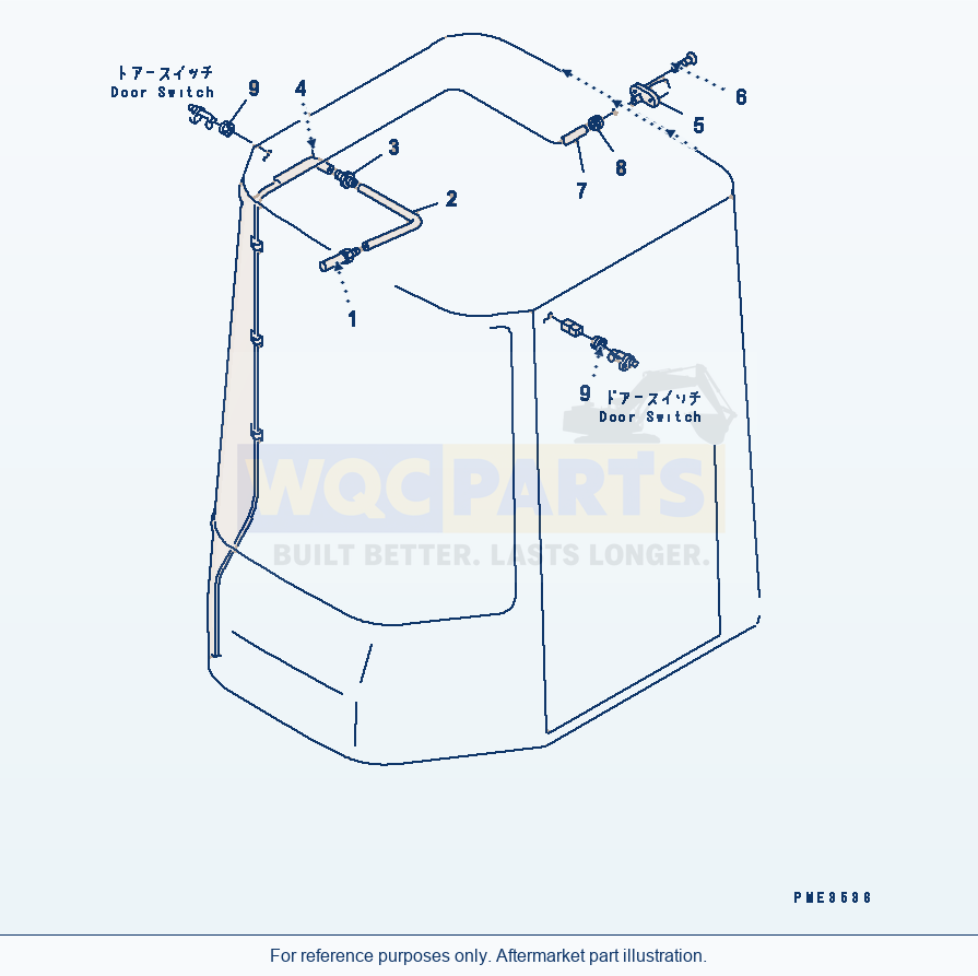 Komatsu WA200-3 Rops Cab (Washer) parts diagram