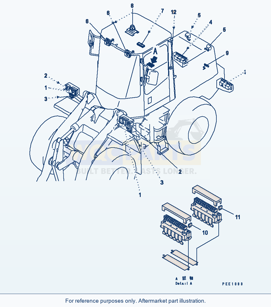 Komatsu WA200-3 Lamp And Fuse parts diagram