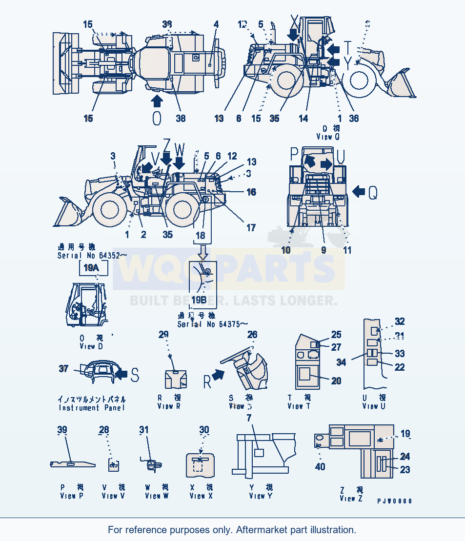 Komatsu WA200-3 Marks And Plates (With Cab) (Japanese)(#63479-) parts diagram