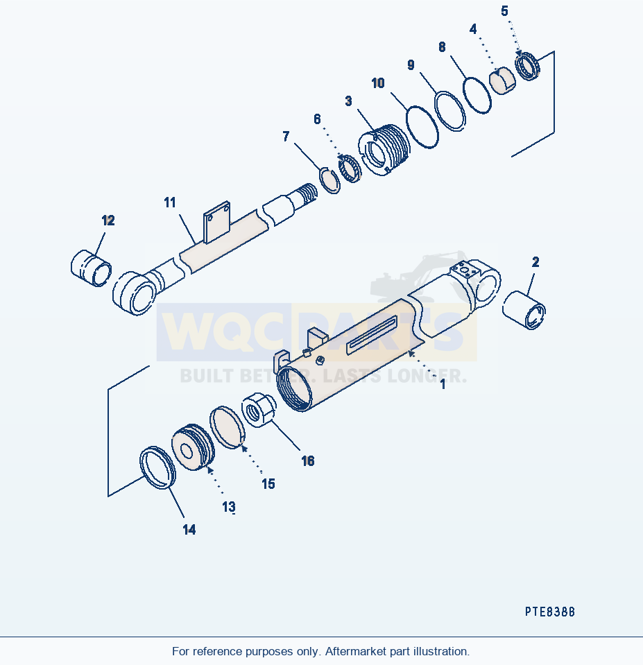 Komatsu WA200-3 Dump Cylinder (For High Lift Arm)(#63001-64000) parts diagram
