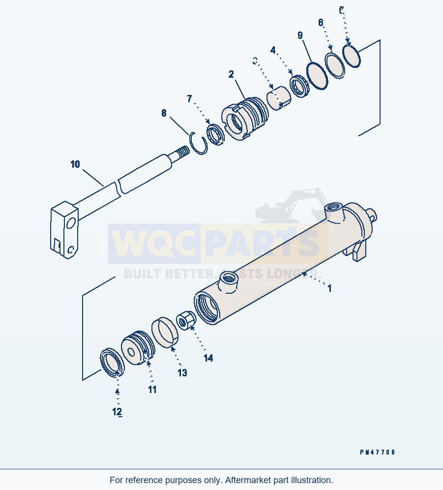 Komatsu WA200-3 Multi Coupler Lock Cylinder(#63001-64000) parts diagram