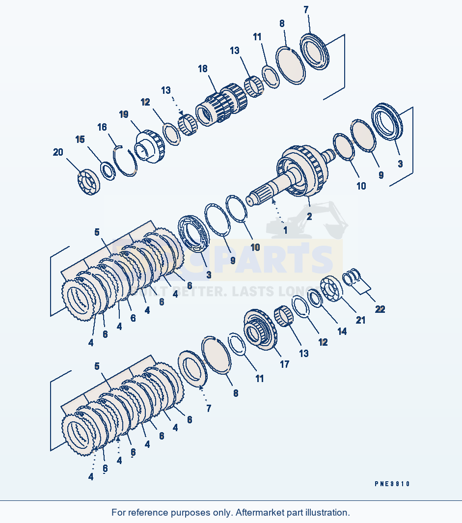 Komatsu WA200-3 Transmission (1St And 3Rd Clutch) parts diagram