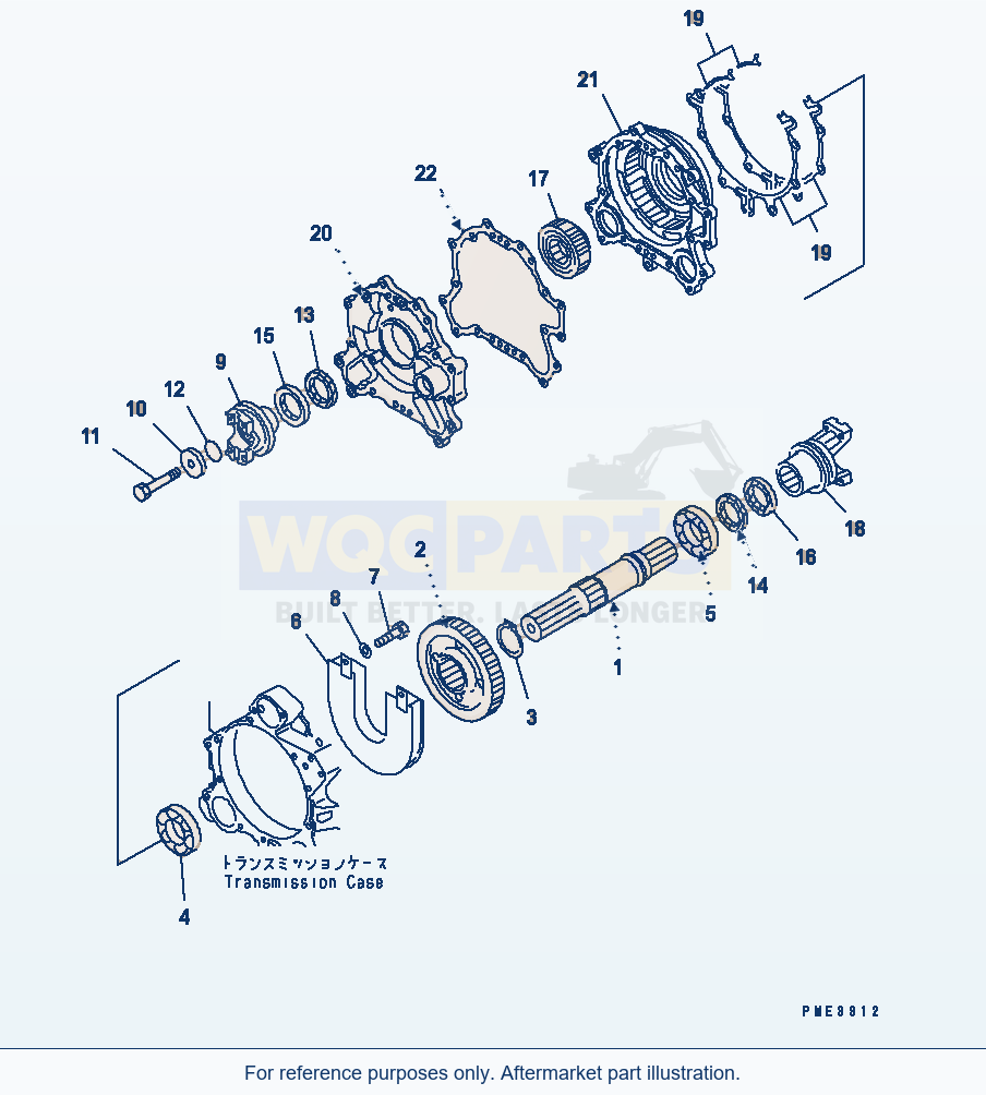 Komatsu WA200-3 Transmission (Output Shaft) parts diagram