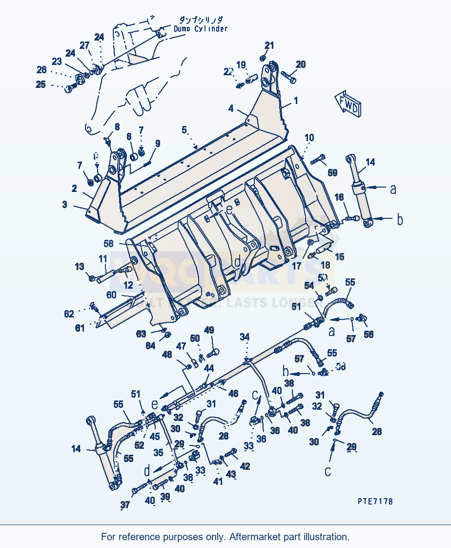 Komatsu WA200-3 Bucket Unit (Multi Purpose Bucket) parts diagram