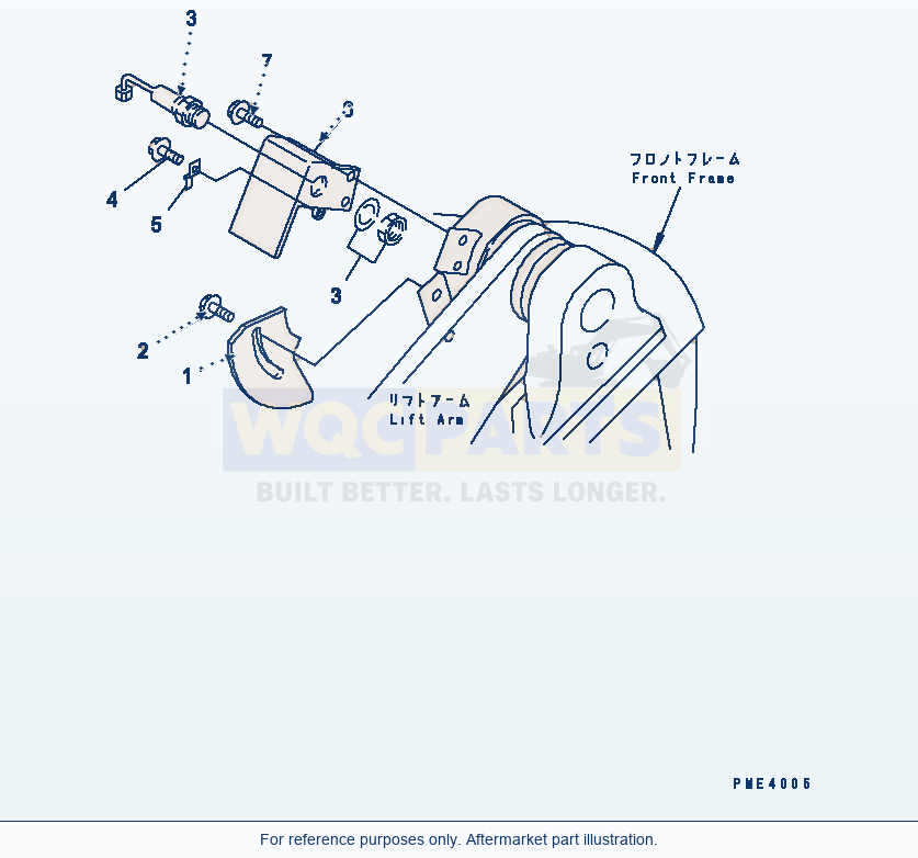 Komatsu WA200-3 Lift Arm And Bellcrank (Boom Kick Out) parts diagram