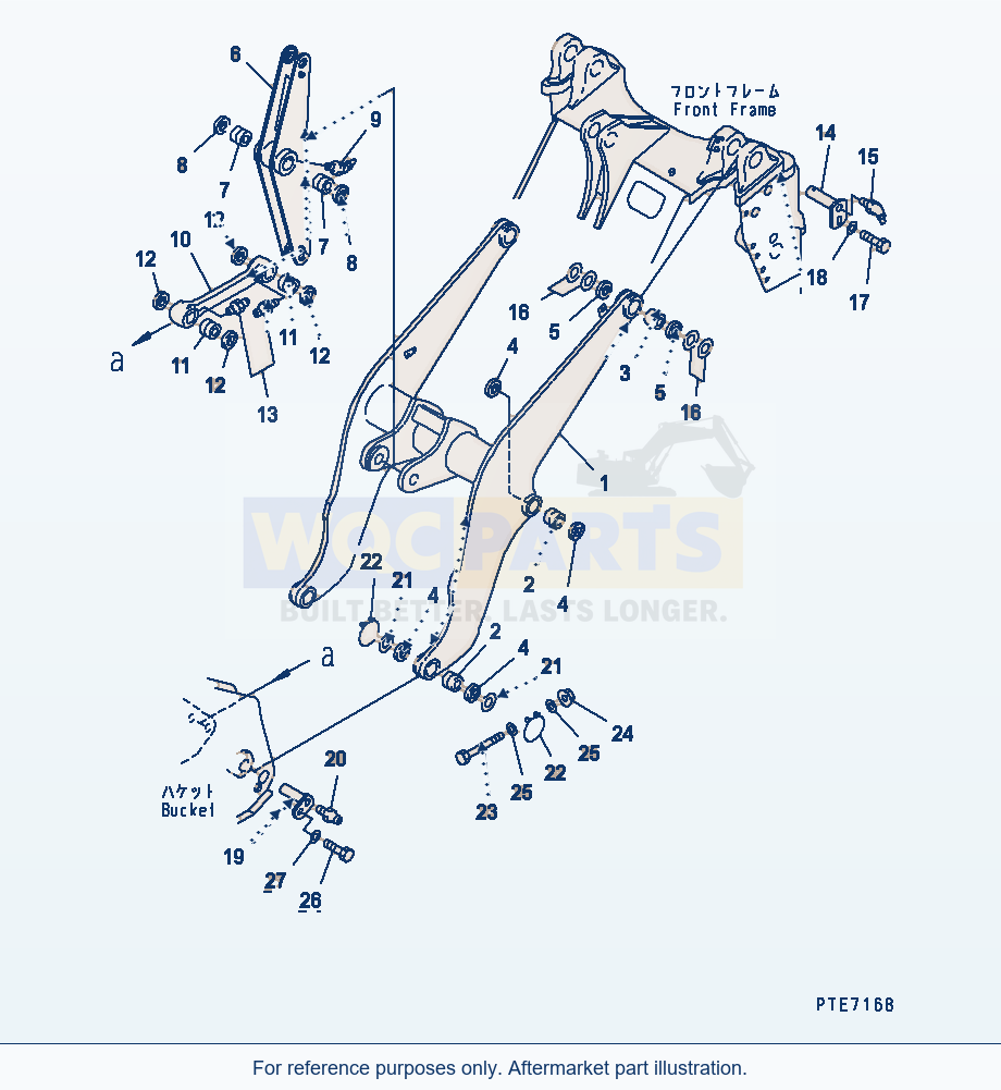 Komatsu WA200-3 Lift Arm And Bellcrank (For Snow Blade) parts diagram
