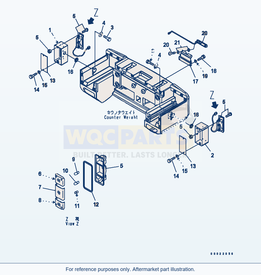 Komatsu WA200-5-SN Rear Combination Lamp And Number Plate parts diagram