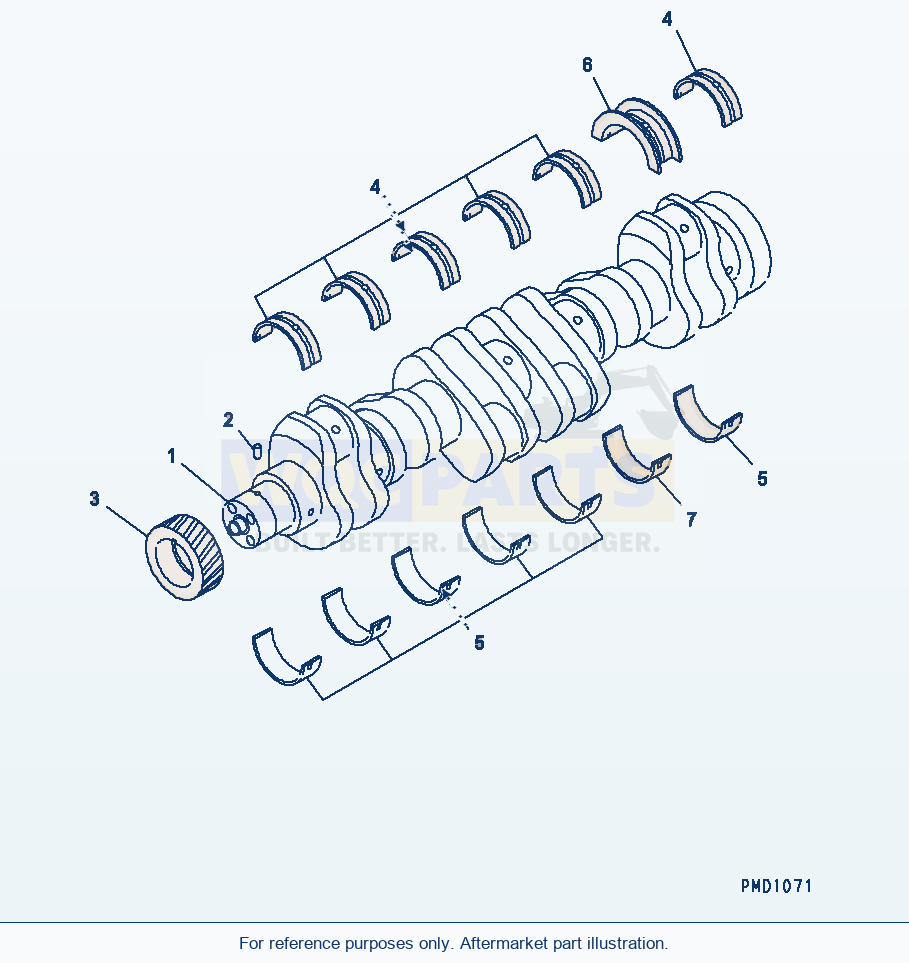 Komatsu WA200-5-SN Crankshaft parts diagram