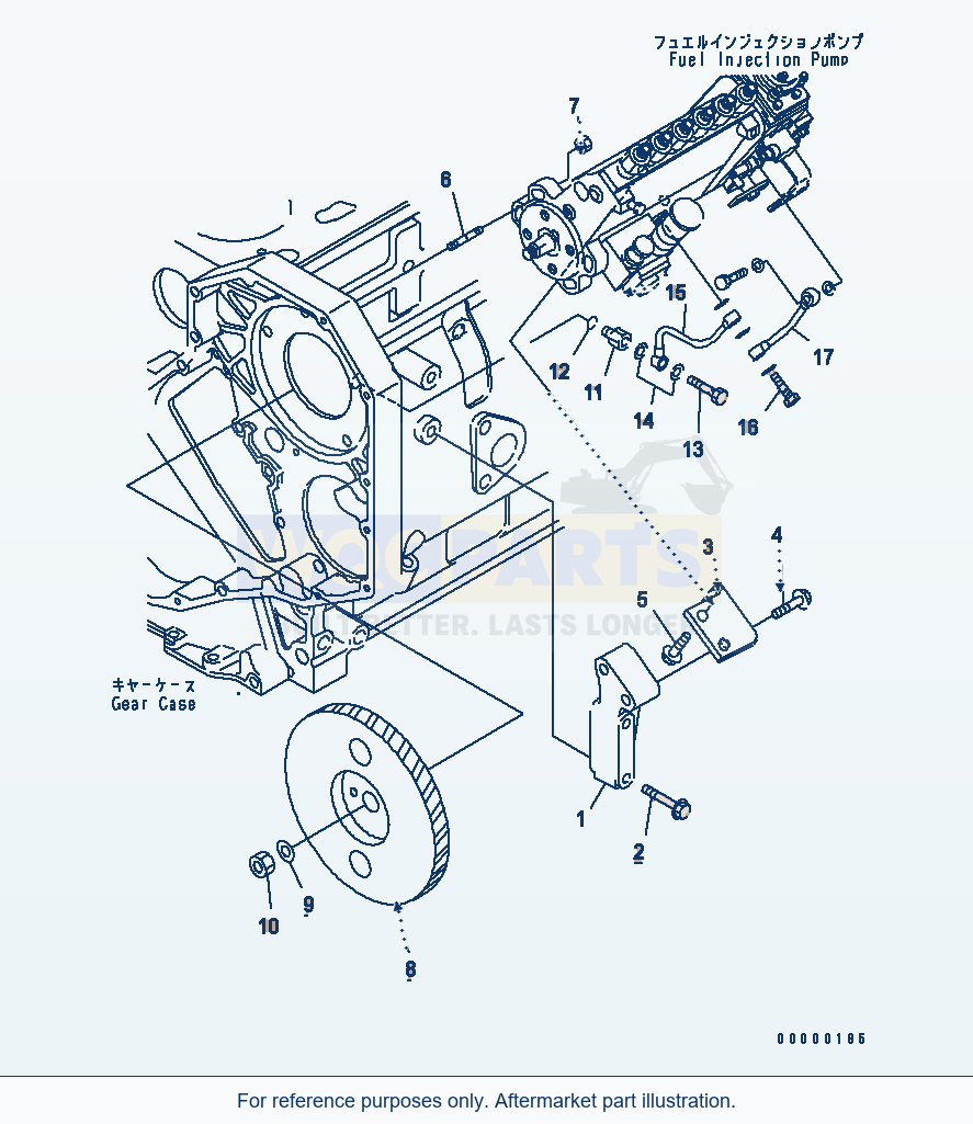 Komatsu WA200-5-SN Fuel Injection Pump Mounting(#26302312-) parts diagram
