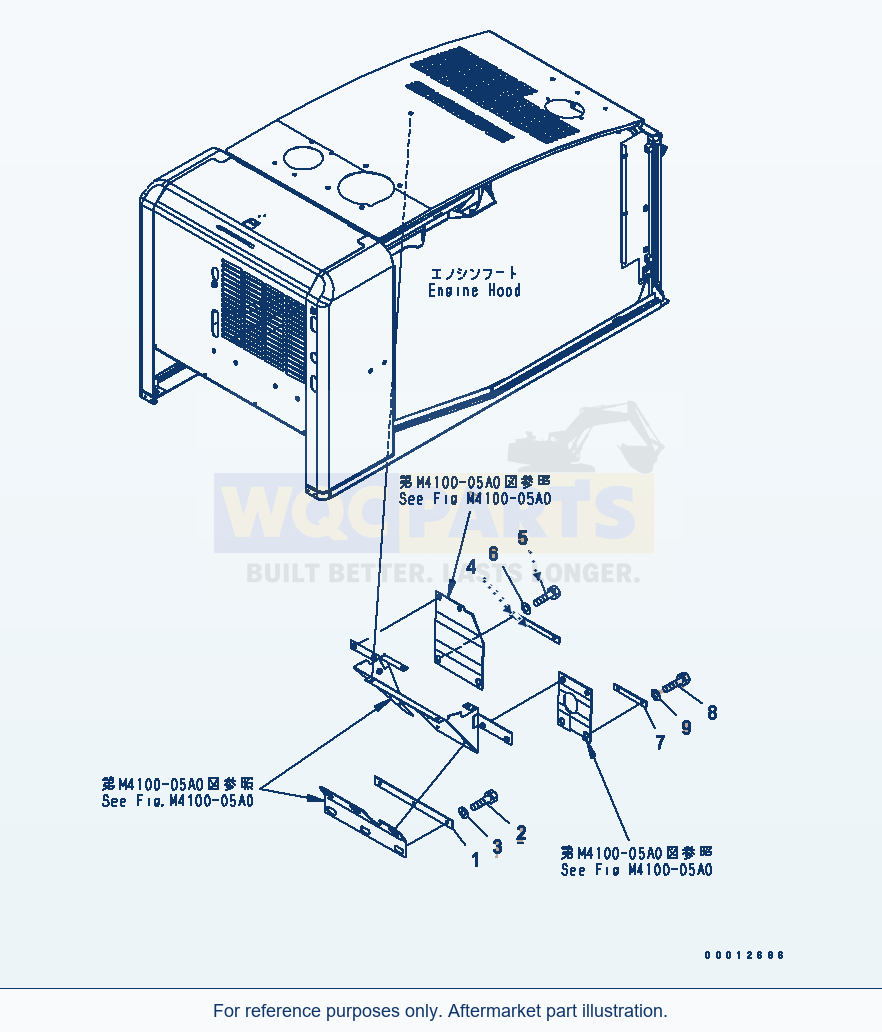 Komatsu WA200-5-SN Hood (Duct Shhet) parts diagram