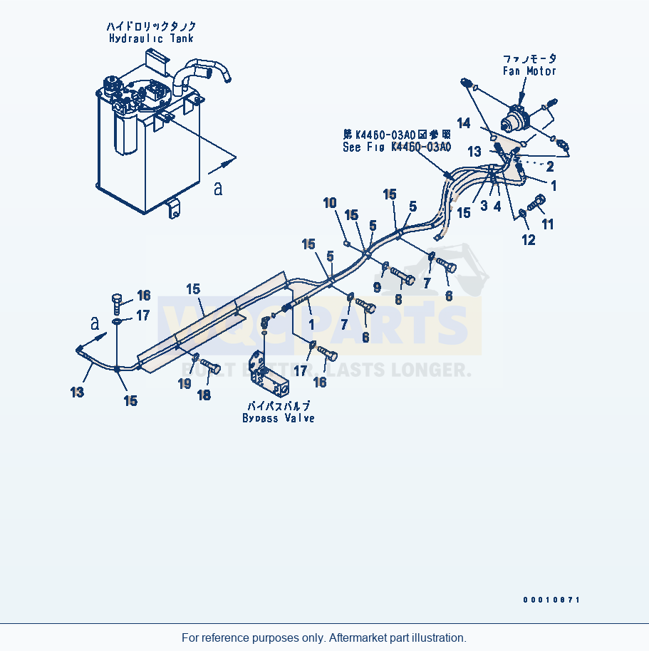 Komatsu WA200-5-SN Fan Drive Piping parts diagram
