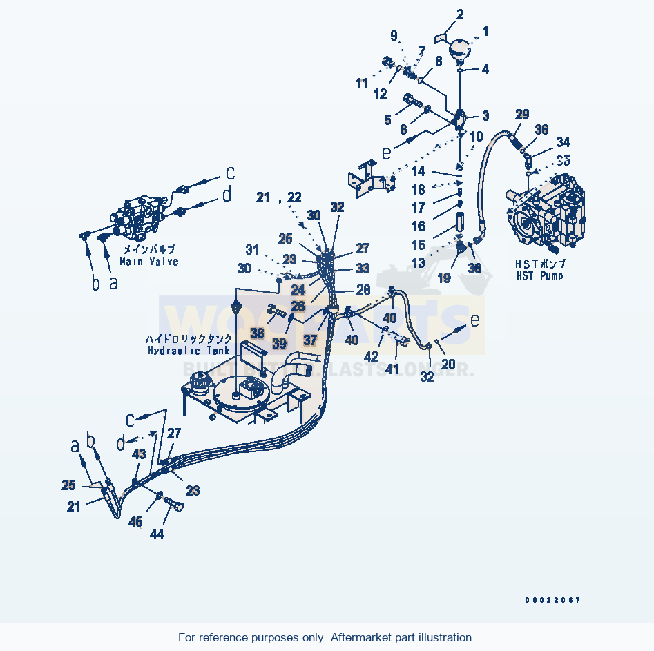 Komatsu WA200-5-SN Hydraulic Piping (Accumlator) parts diagram
