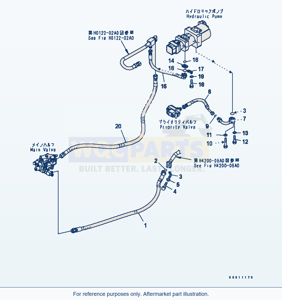 Komatsu WA200-5-SN Hydraulic Piping (Drain Line Hose) parts diagram