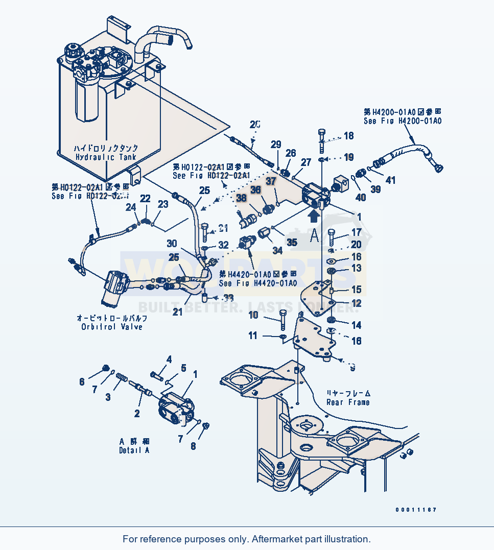 Komatsu WA200-5-SN Steering Valve (For Emergency Steering) parts diagram