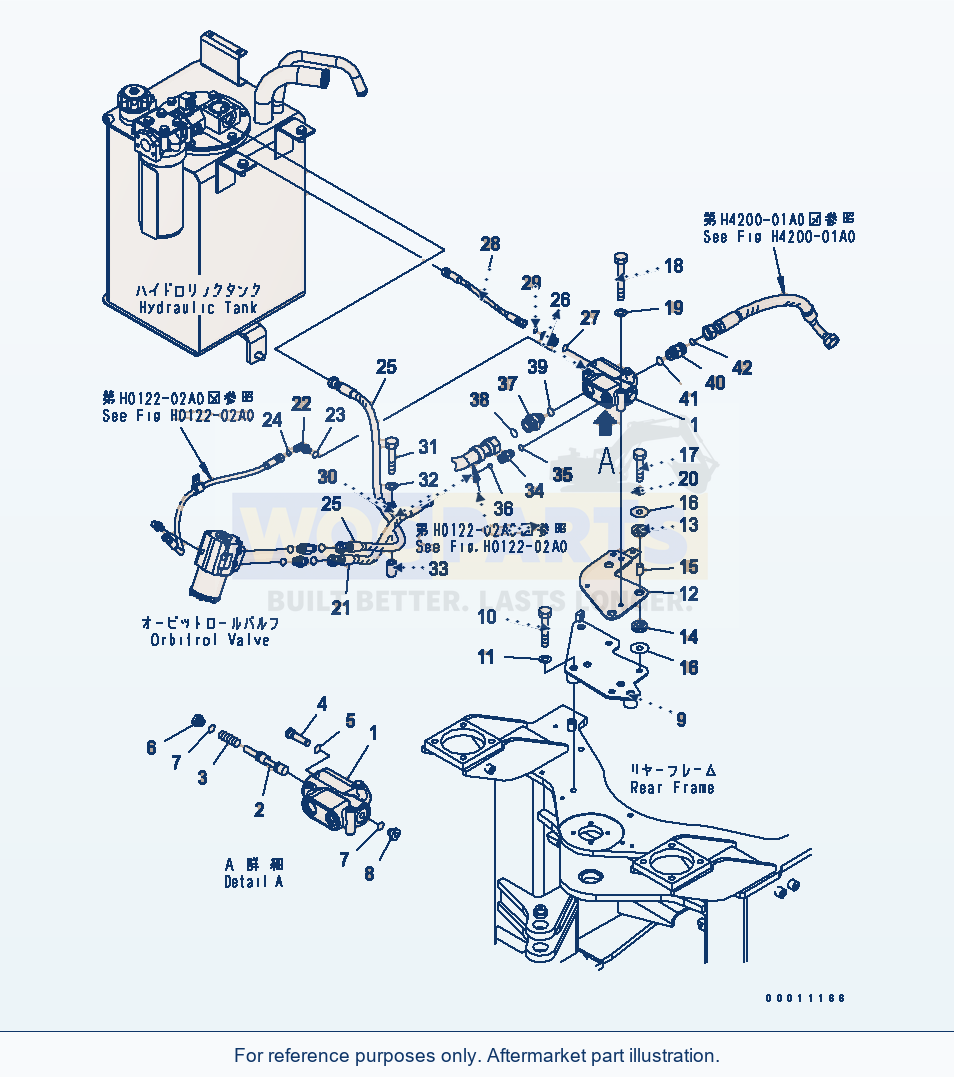Komatsu WA200-5-SN Steering Valve parts diagram