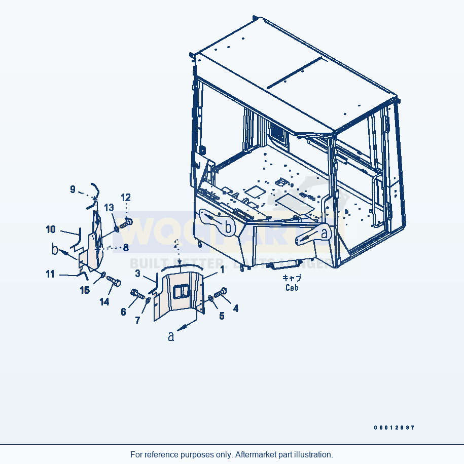 Komatsu WA200-5-SN 2-Persons Cab (Antenna, Speaker) parts diagram