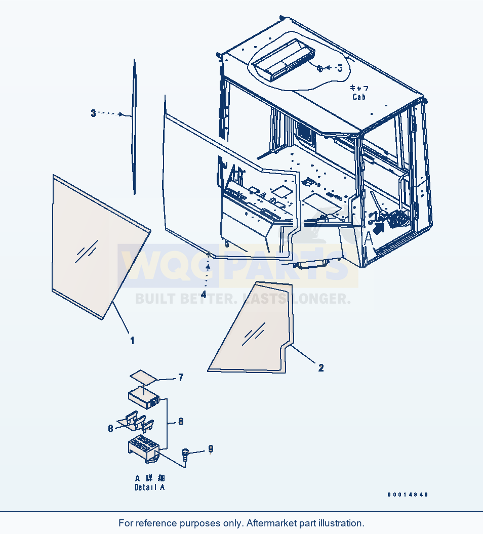 Komatsu WA200-5-SN 2-Persons Cab (Heat Glass) parts diagram