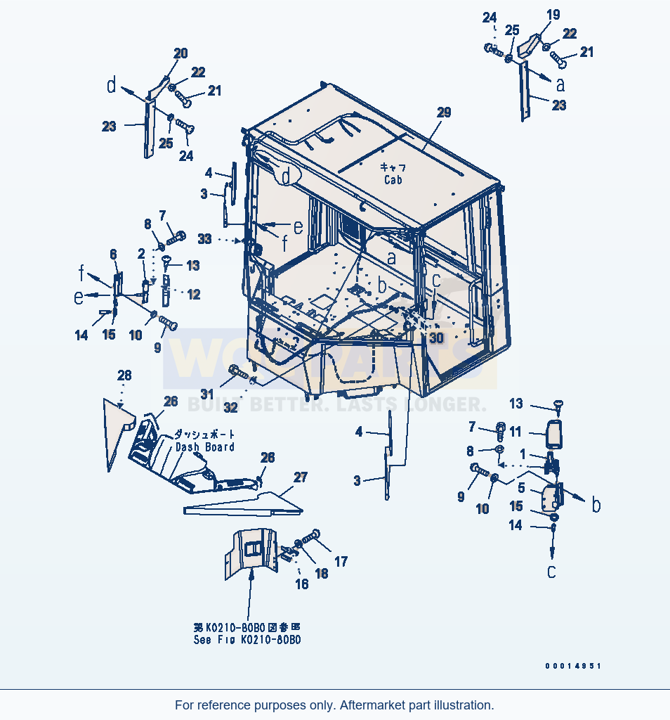 Komatsu WA200-5-SN 2-Persons Cab (Wiper) (Side) parts diagram
