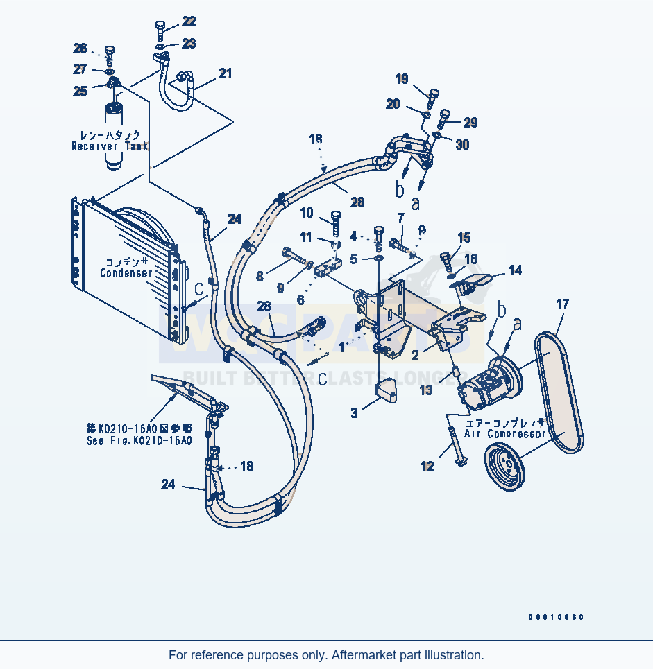Komatsu WA200-5-SN Air Conditioner (Mounting And Piping) parts diagram