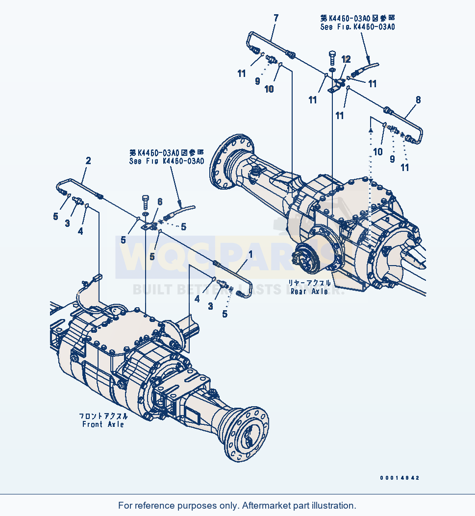 Komatsu WA200-5-SN Brake Piping parts diagram