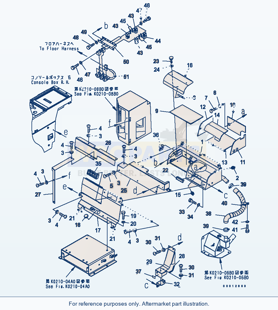 Komatsu WA200-5-SN Cool And Heat Box (For 2-Persons Cab) parts diagram