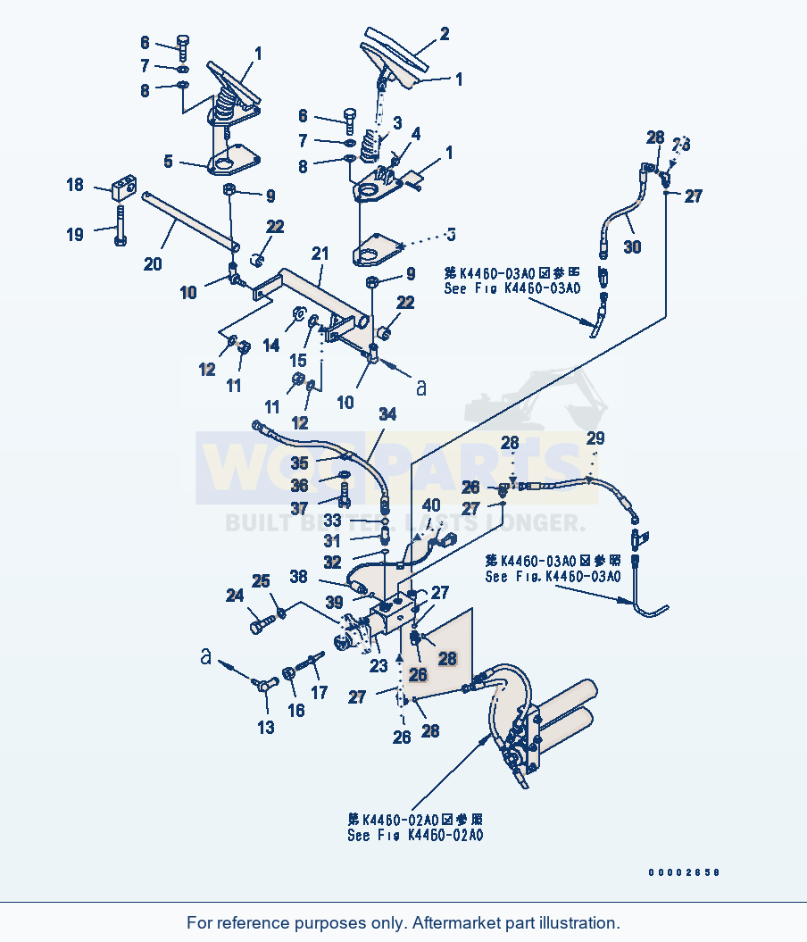 Komatsu WA200-5-SN Floor (Brake Control) parts diagram