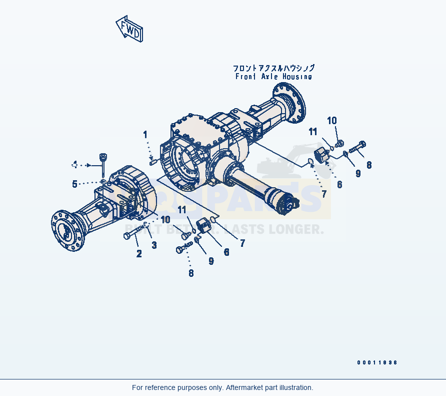 Komatsu WA200-5-SN Front Axle (Mounting Parts And Valve) parts diagram