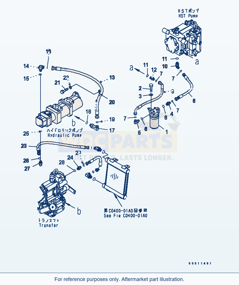 Komatsu WA200-5-SN Hst Oil Line (Filter And Transfer Line) parts diagram