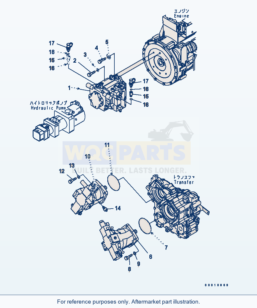 Komatsu WA200-5-SN Hst Pump parts diagram