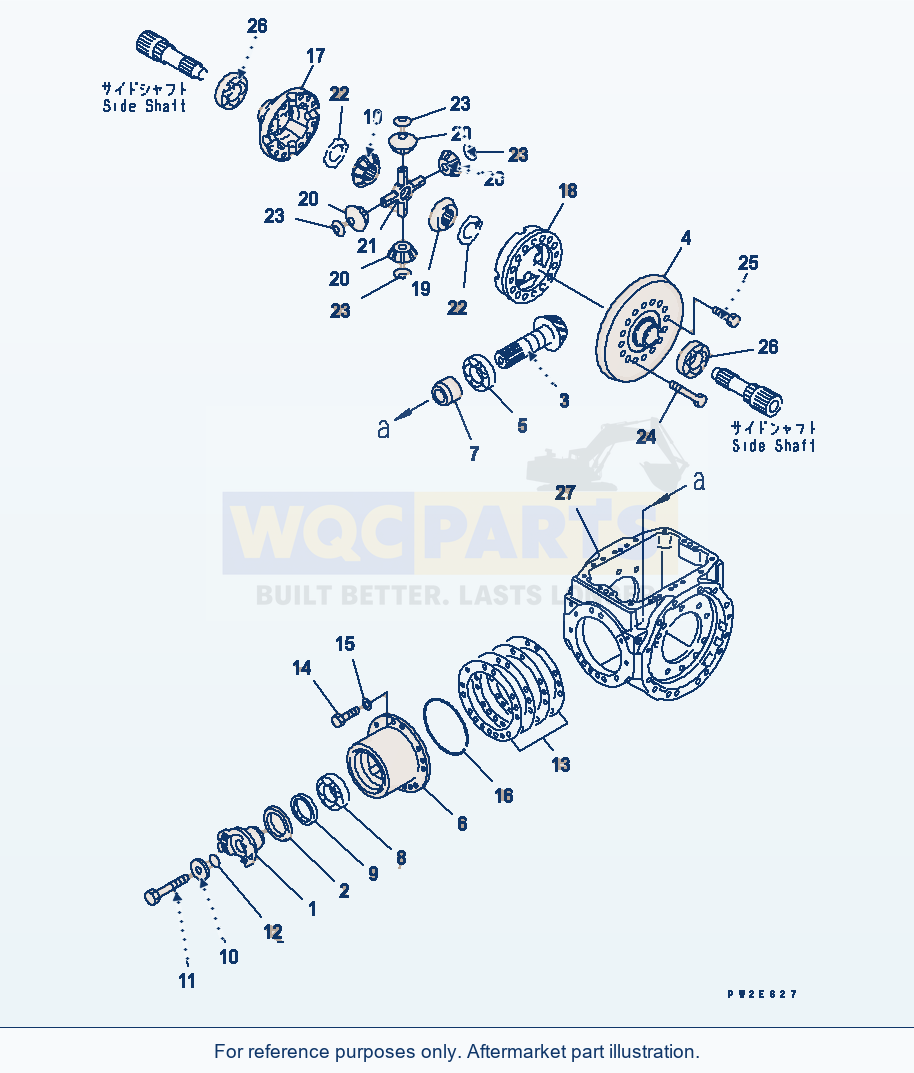 Komatsu WA200-5-SN Rear Axle (Differential) parts diagram
