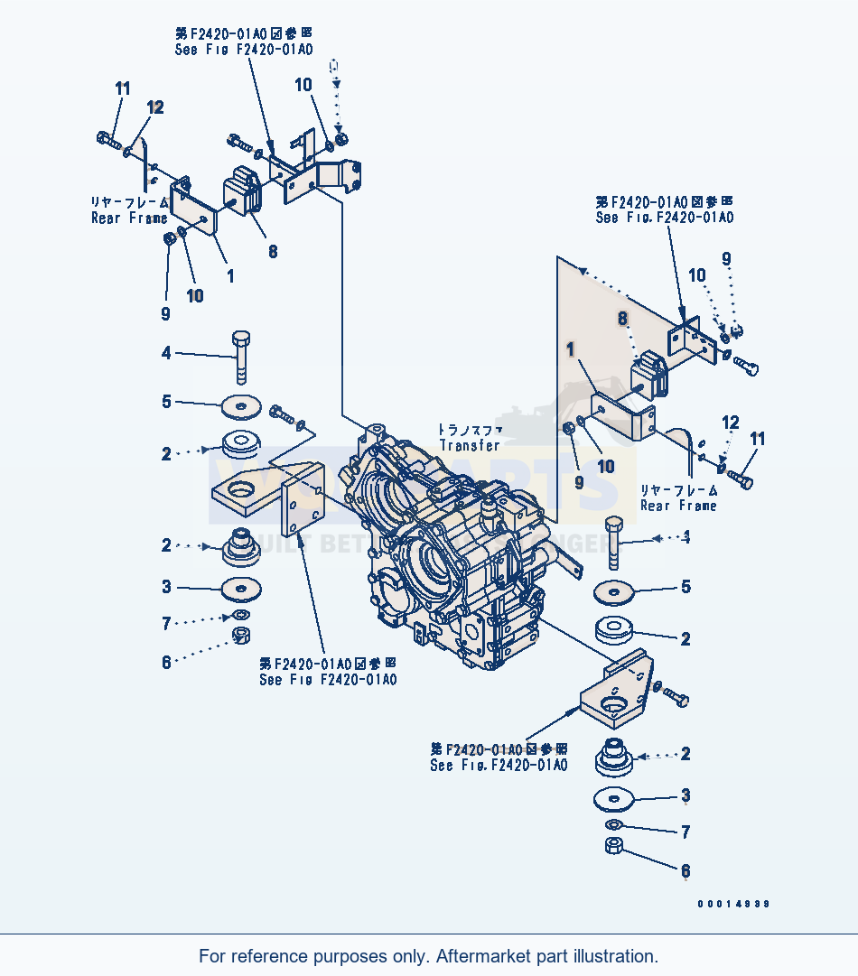 Komatsu WA200-5-SN Transfer Mount parts diagram